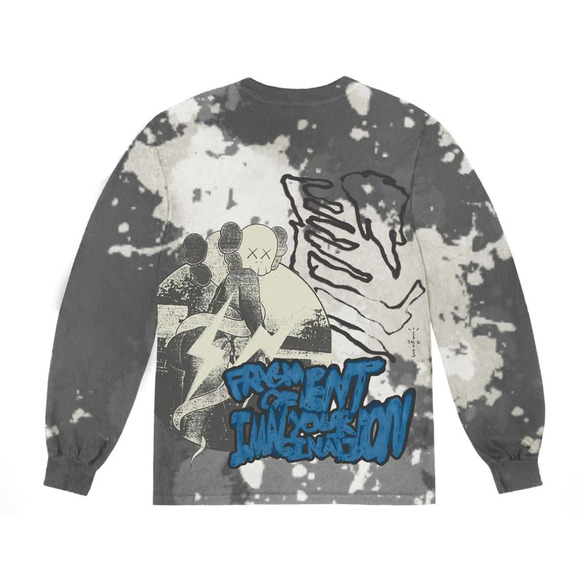 Travis Scott Cactus Jack + Kaws For Fragment Tie-Dye Long Sleeve Tee Size Large‎ - Picture 1 of 6
